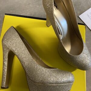 Glittery Gold Platform Heels